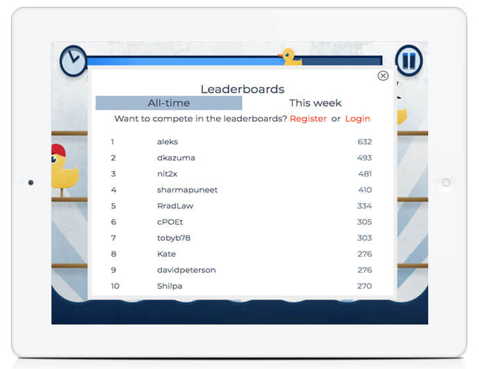Mailchimp Games Leaderboards